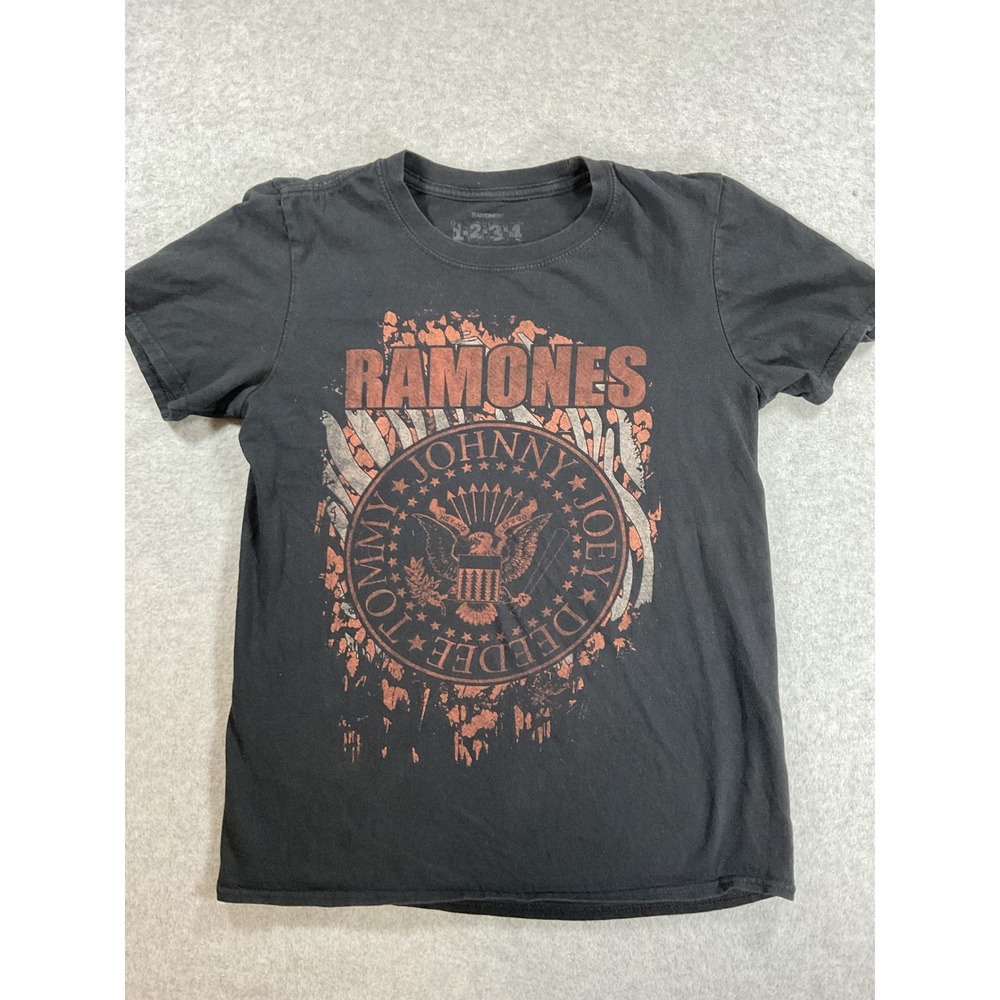 Ramones Graphic T-Shirt Mens Medium Black Punk Rock Band Logo Short Sleeve 2291